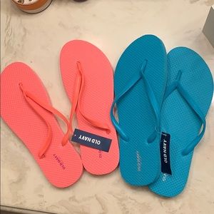 Two pair of Old Navy flip flops